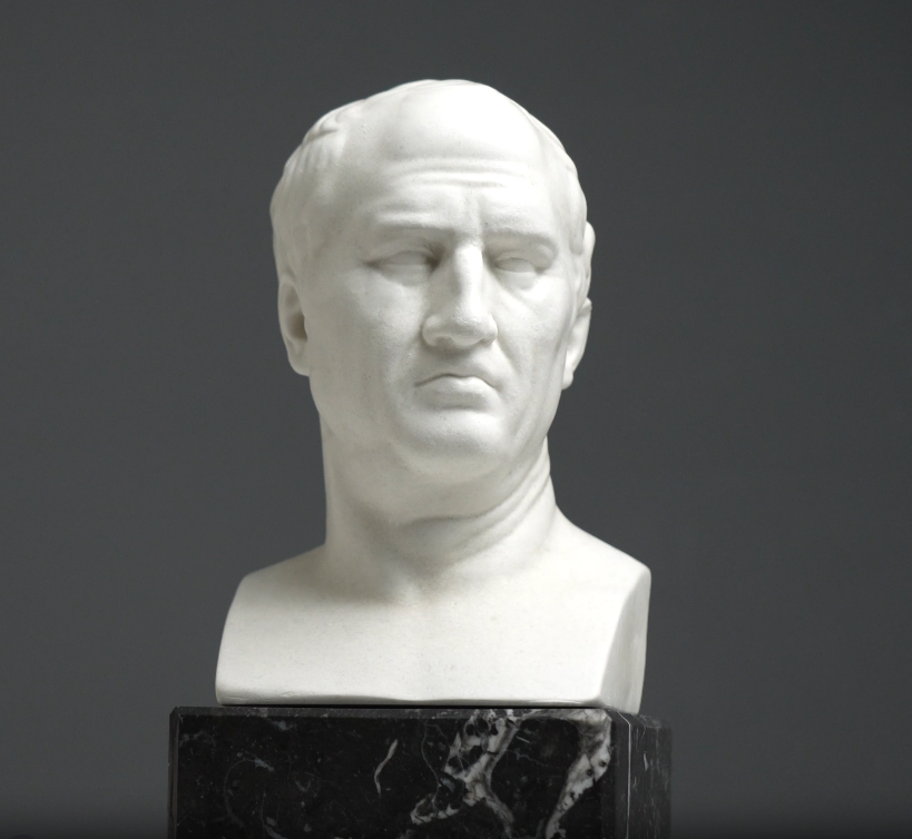 Cicero Büste – Buchstütze mit schwarzem Marmorsockel