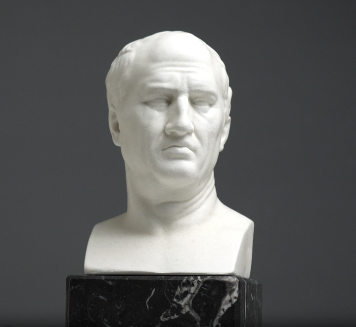 Cicero Büste – Buchstütze mit schwarzem Marmorsockel