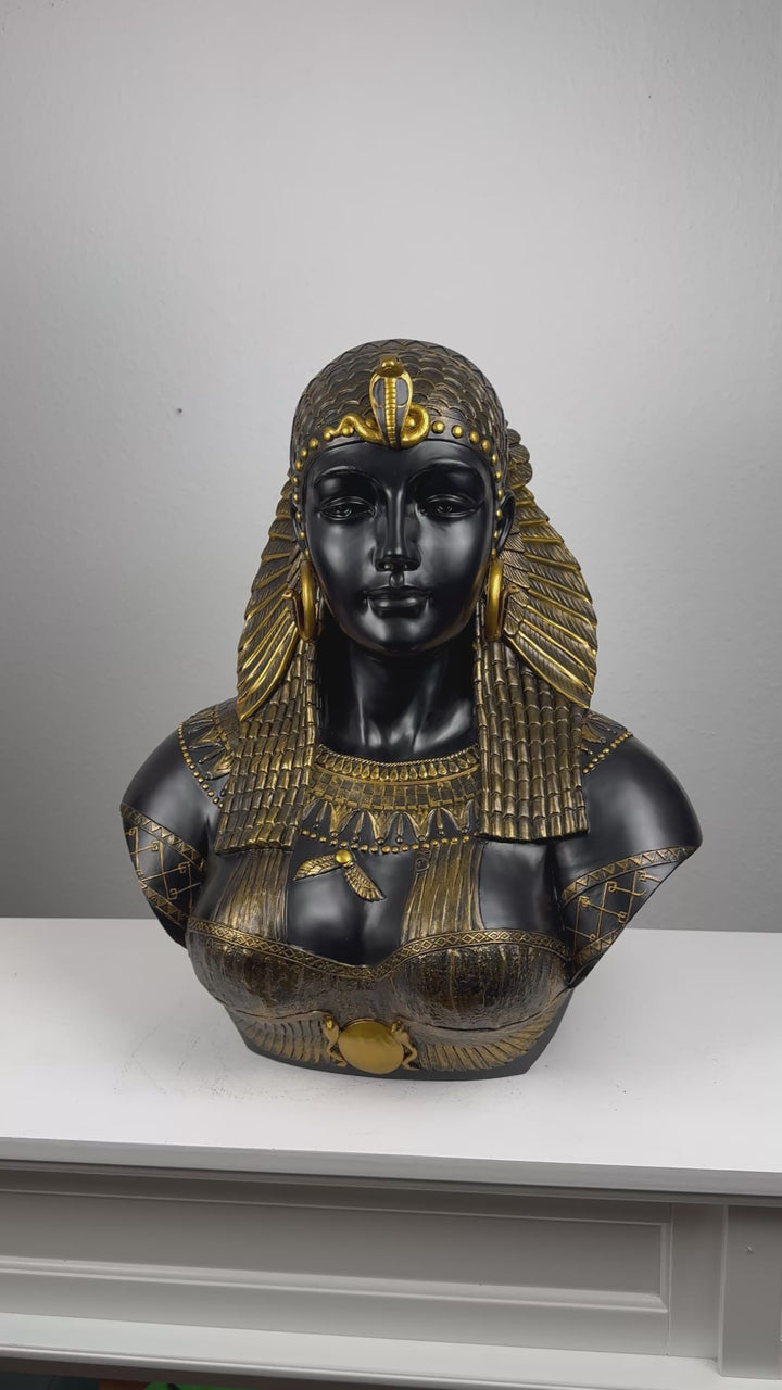 Kleopatra Büste – Königin von Aegypten (Schwarz und Gold)