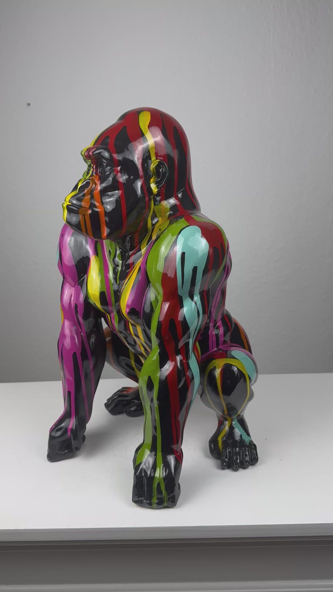 Gorilla Pop Art Statue (Moderne Spritzoptik)