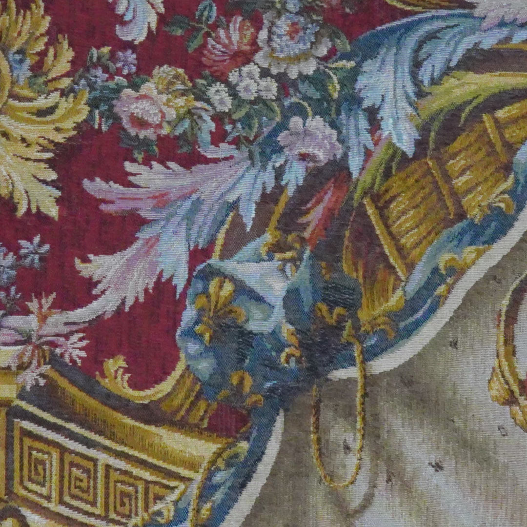 Großes Wappen – Gobelin Wandteppich (Jacquard gewebt) – Roter Hintergrund