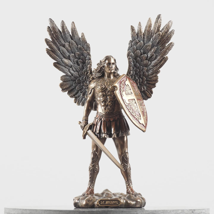 Skulptur des Erzengels Michael – Beschützer des Himmels (Kaltguss-Bronze, klein)